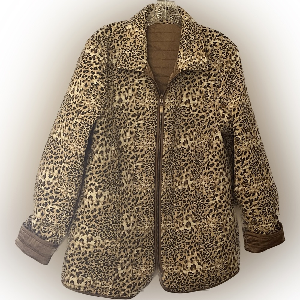 Leopard & Bronze Reversible Quilted Lightweight Jacket - Picture 2 of 6